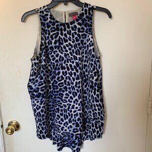Vince Camuto Kenya Blues Leopard Blue Tank Top -XS
